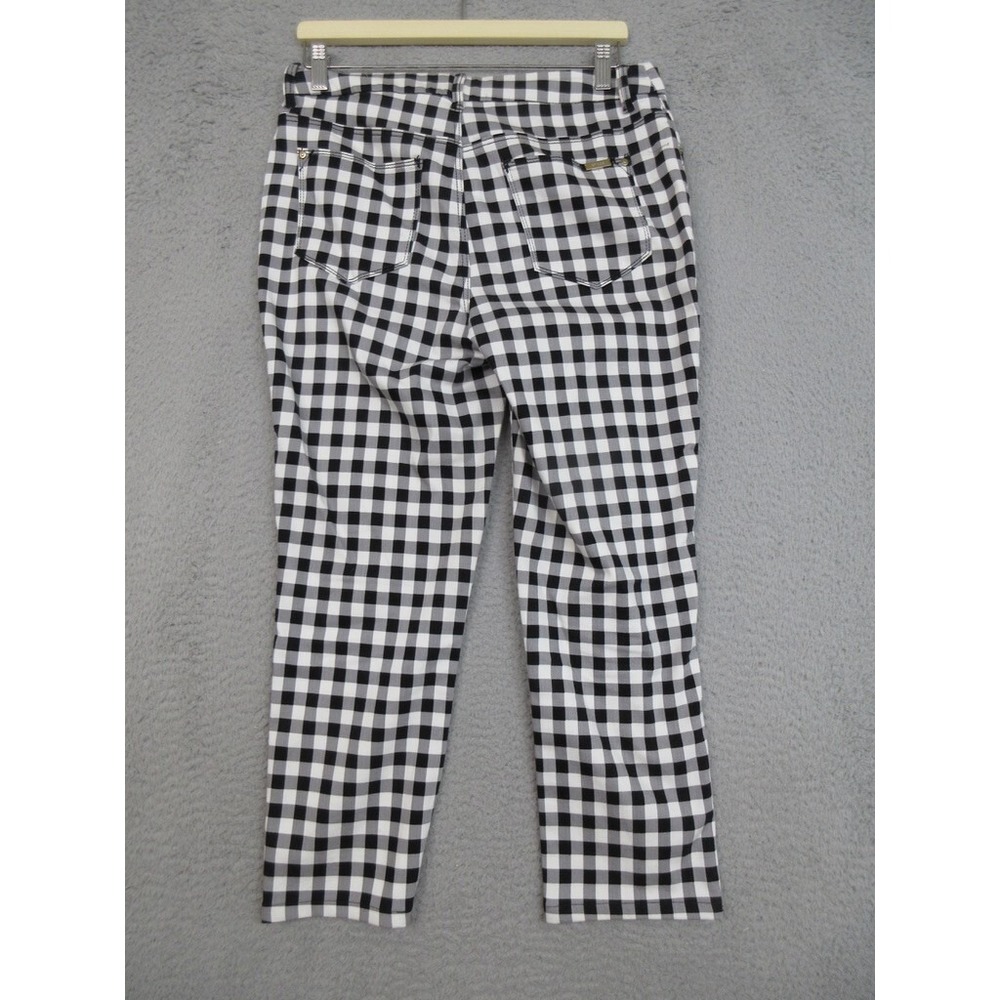 Chicos Preppy Pants Women 6 Chicos 0.5 Black White Gingham Cottagecore Casual - Picture 2 of 16